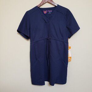 URBANE Navy Blue Modern Fit Scrub Top